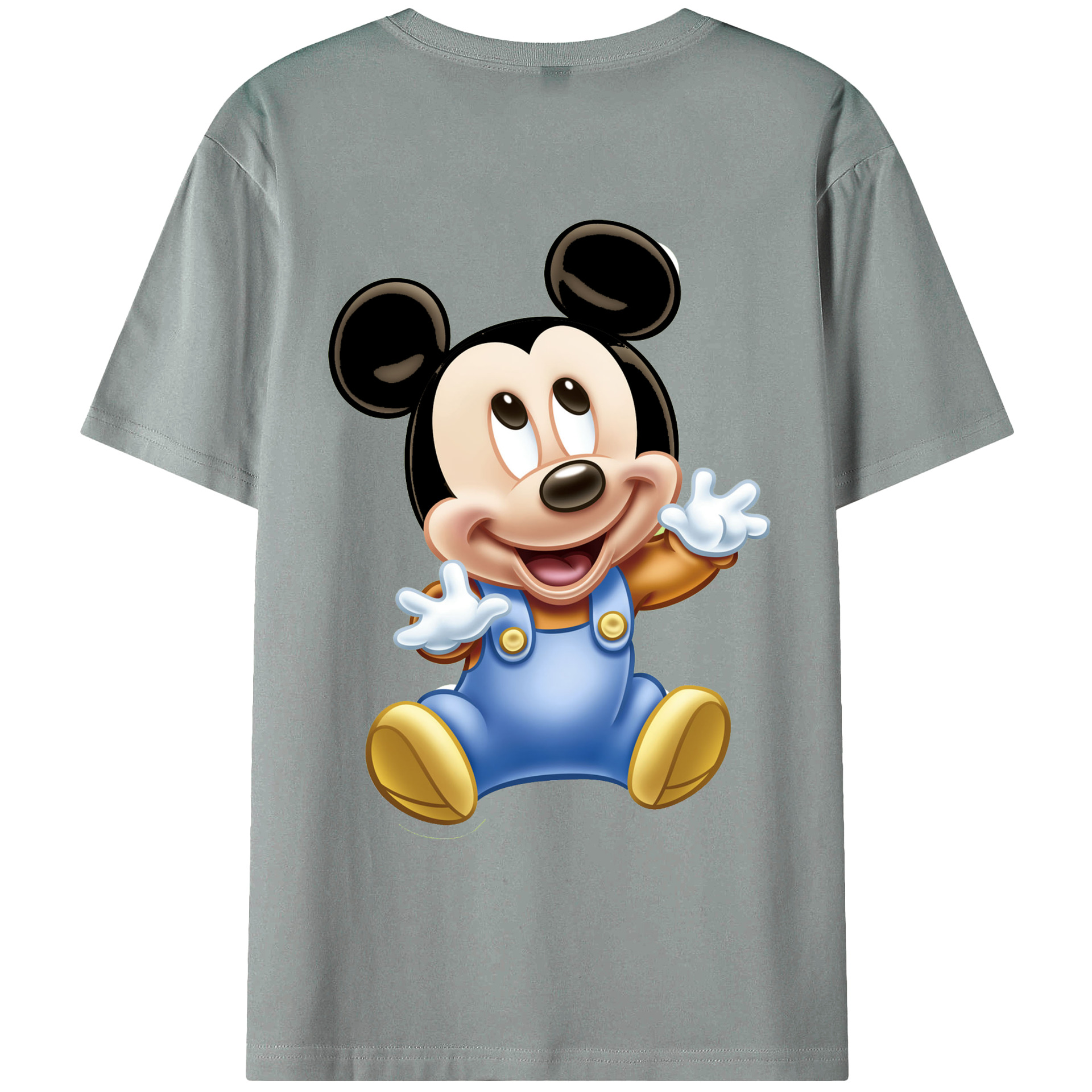 ミッキーマウス Mickey Mouse 綿100％ メンズ半袖Tシャツ（バックプリント） 通気性